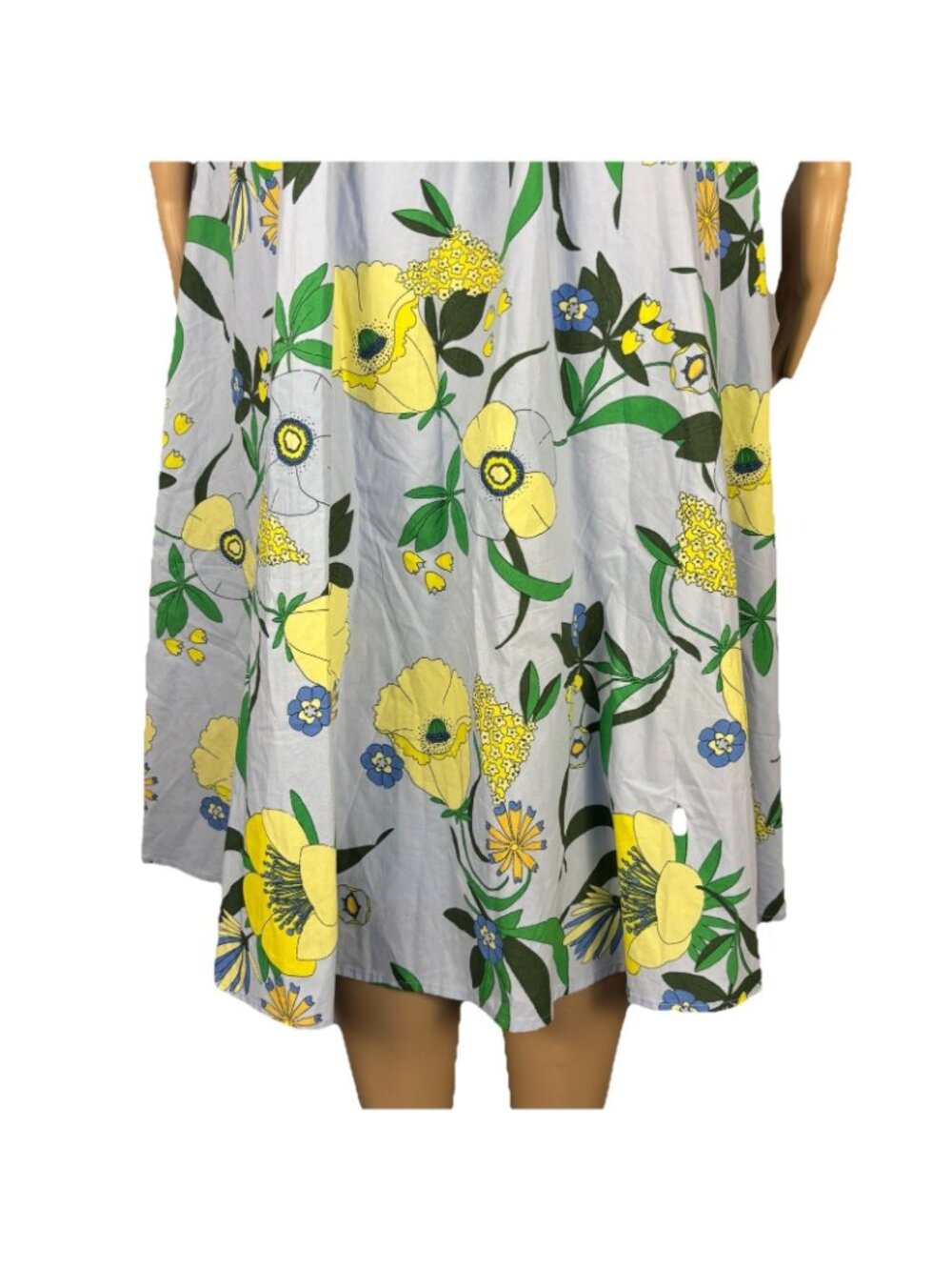 INC Mabel Poplin Belted Midi Dress Sz S Blue/Multicolor Floral Bouquet Spring - Picture 8 of 12